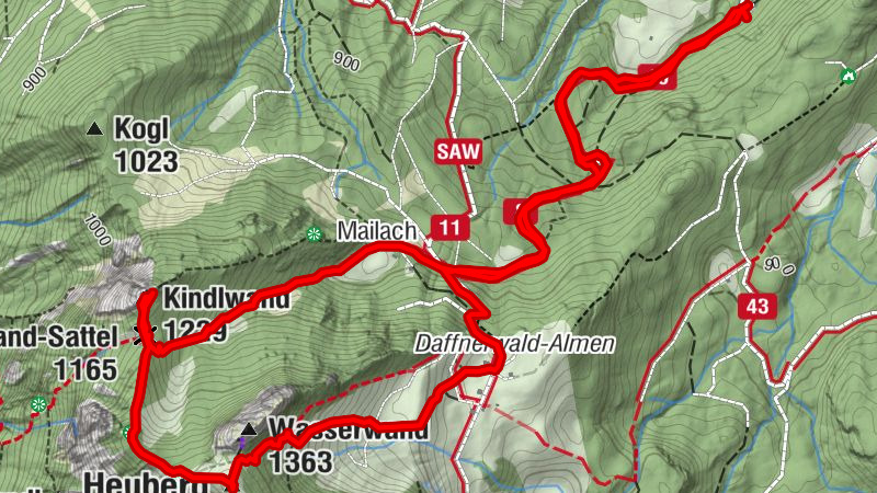 Kindlwand-Sattel, Heuberg, Wasserwand im Inntal