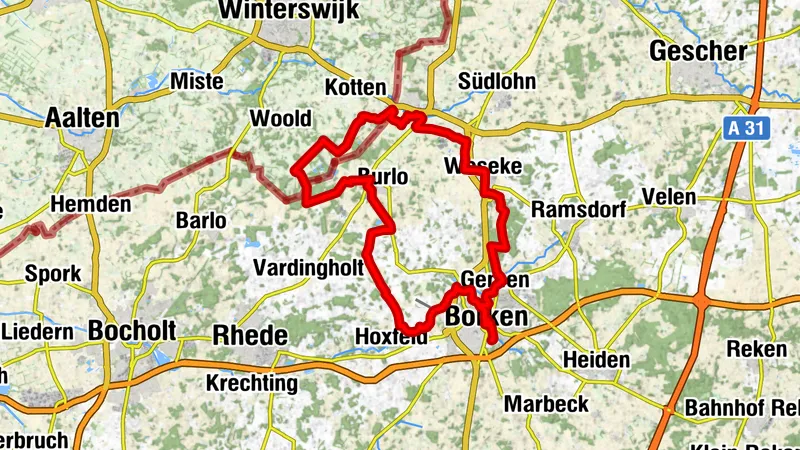 Grenzenlose Naturerlebnisse - Route 08 - Von Borken zum Burlo-Vardingholter und Wooldser Veen