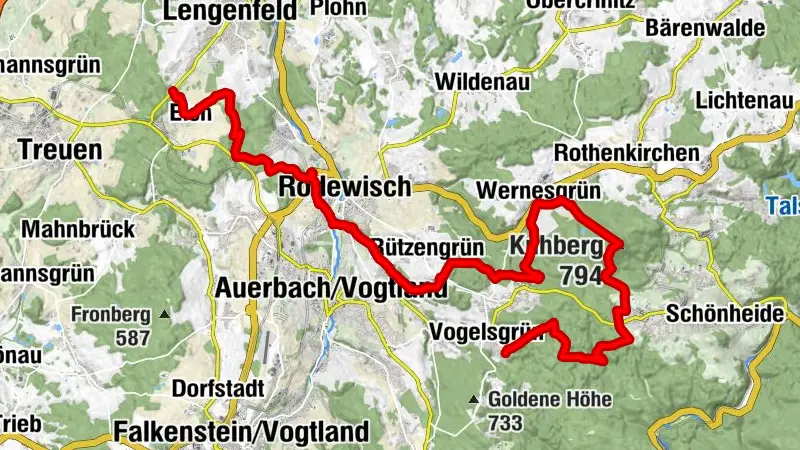Vogtland Panorama Weg® - Etappe 11 (Vogelsgrün - Lengenfeld)