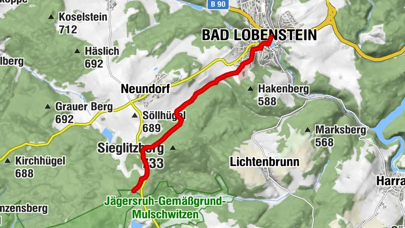 Randonnée "Rennsteig-Leiter Lobenstein" forêt de Thuringe