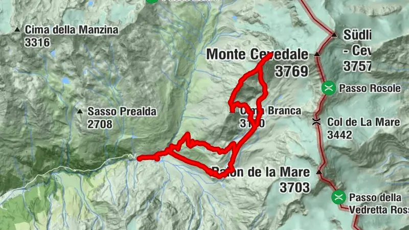 Cima Branca et Monte Pasquale dai Forni