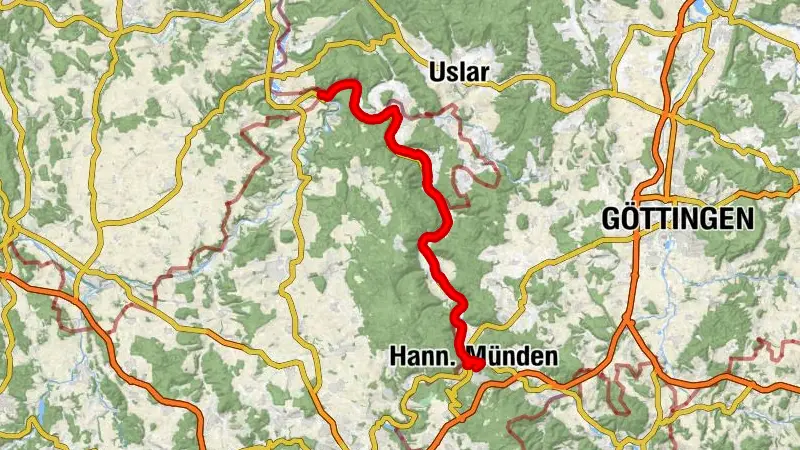 Fulda-Radweg R1 Etappe 5 - Hann. Münden nach Bad Karlshafen