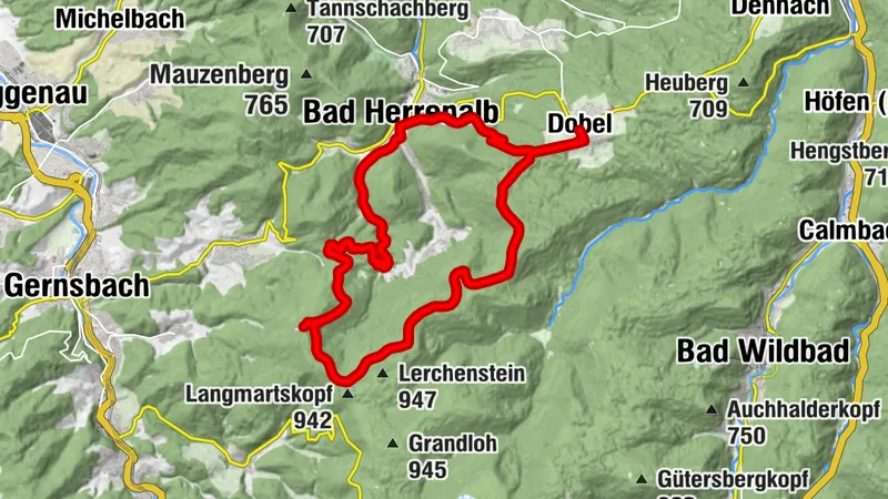 Rundtour ab Dobel über die Plotzsägemühle und Teufelsmühle