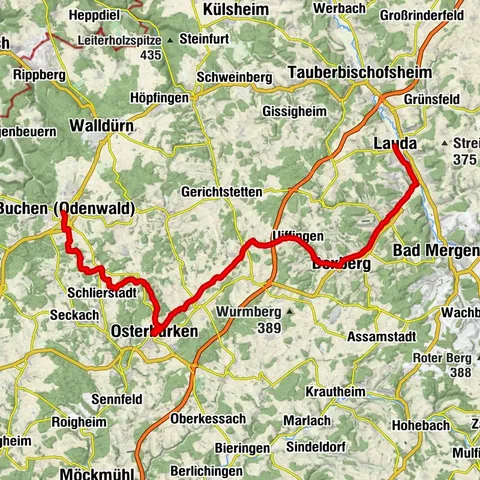 Main-Tauber-Fränkischer Rad-Achter: Westring 1. Etappe