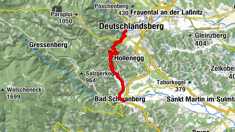 Etappe 19 Vom Gletscher zum Wein Südroute Deutschlandsberg - Bad Schwanberg