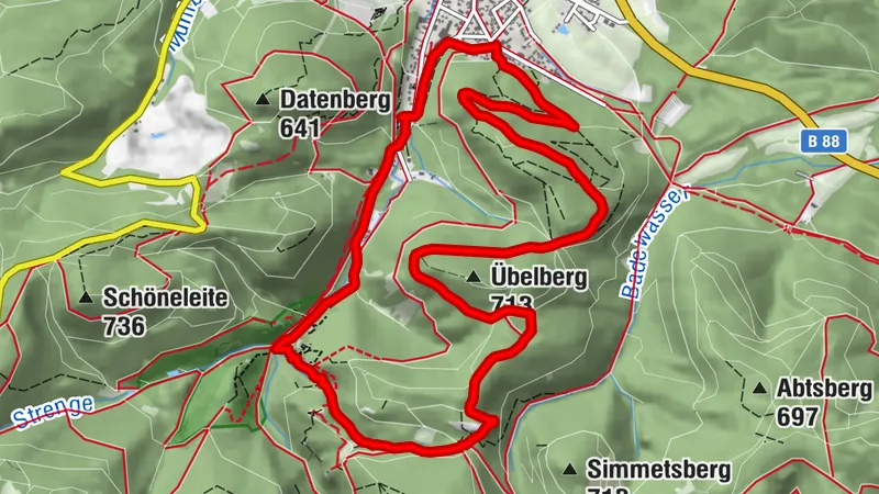 Chemin de randonnée Kneipp -rouge