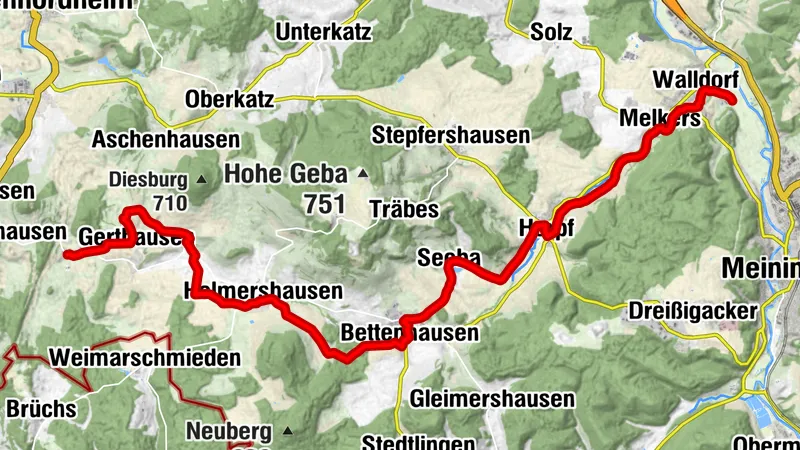 Piste cyclable Herpftal
