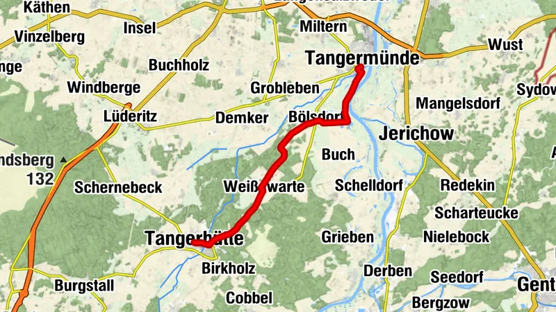 Radtour von Tangerhütte nach Tangermünde