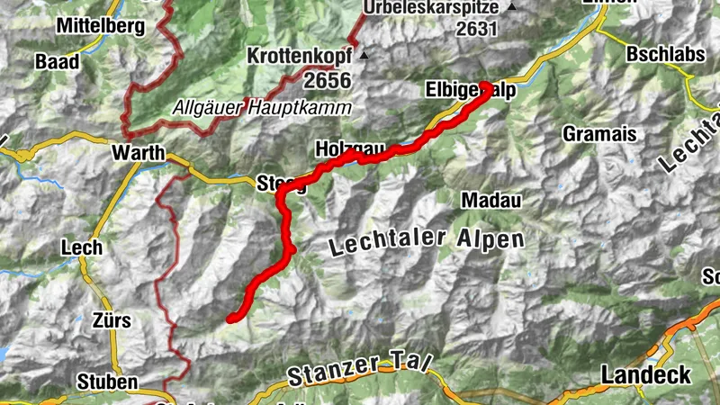Von Kaisers mit dem E-MTB zur Bodenalpe u zurück nach Elbingenalp.