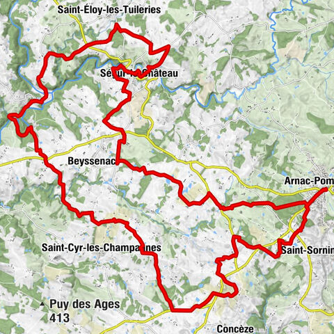 Parcours VTT autour d'Arnac-Pompadour et Ségur-le-Château