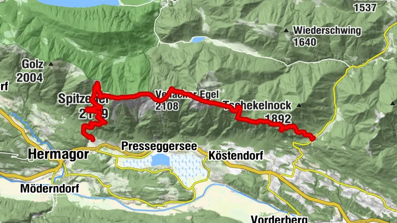 Obervellach - Windische Höhe über Gailtaler HW 