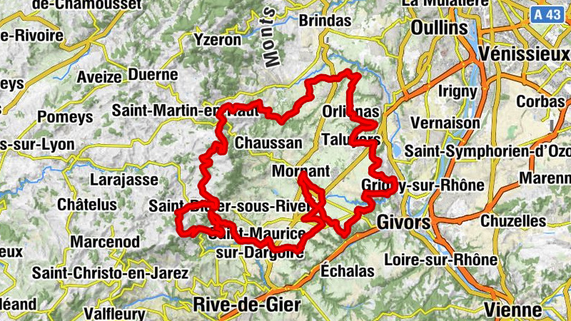 Circuit VTT 170  - Le Grand Tour du Pays Mornantais