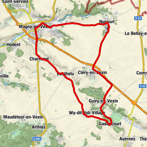 Circuit vélo autour de la croix pattée