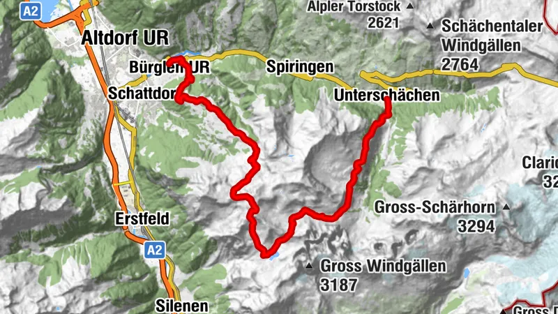 Unterschächen - Lang Büel - Chli Fulen - Bürglen UR