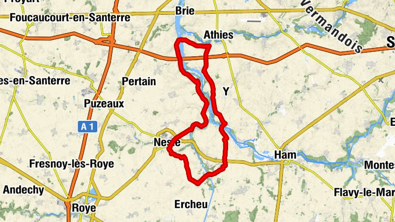 Circuit vélo - Canal du nord et de la Somme