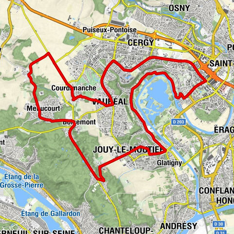 Circuit vélo : autour de la ville nouvelle de Cergy-Pontoise
