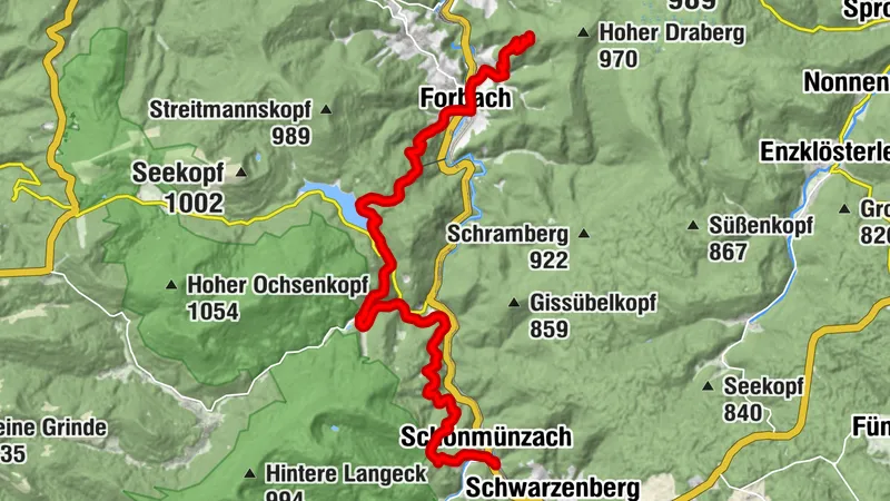 Trekking Schwarzwald Schönmünzach - Camp Latschig (Murgleiter)