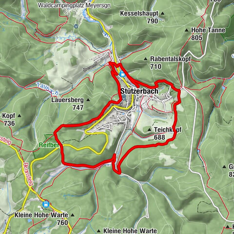 Parcours circulaire - parcours panoramique Stützerbach - Terrainkurweg TK 4
