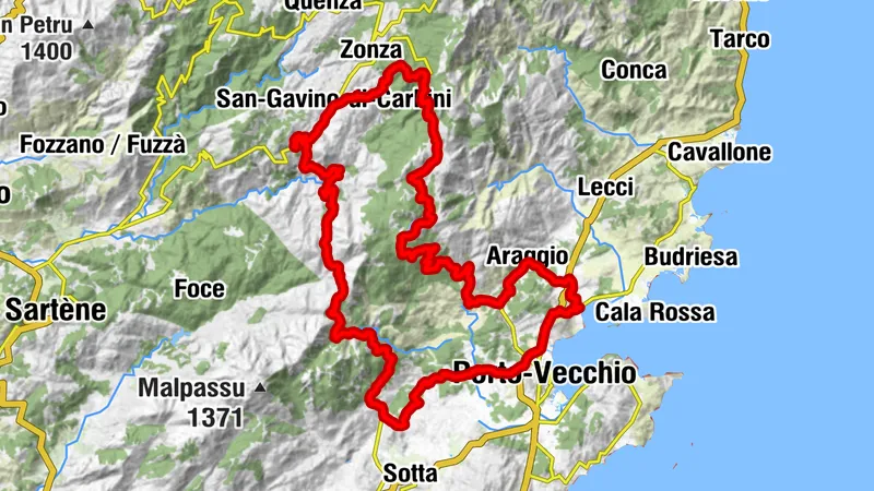 Porto Vecchio - Levie - Bocca d‘Illarata - L‘Ospedale