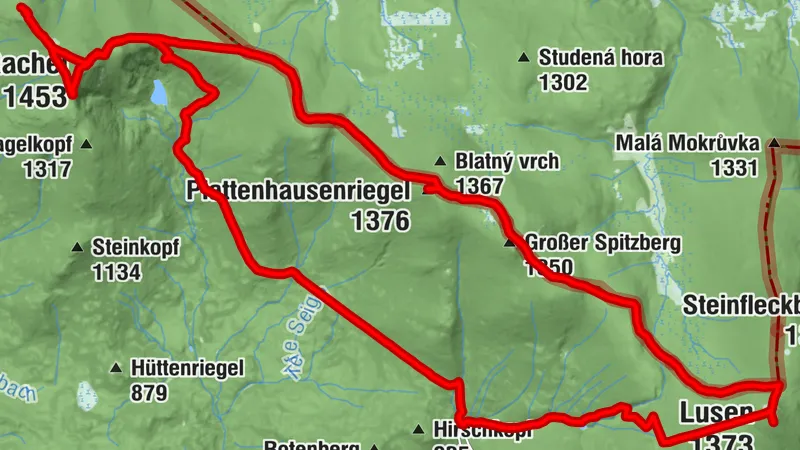 Lusen - Rachel Rundwanderung über Plattenhausenriegel / Grenzsteig