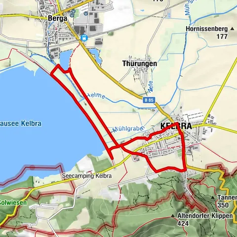 Rundweg durch die historische Stadt Kelbra und am Helmestausee entlang