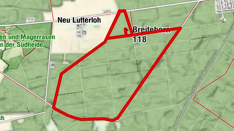 Gauß'sche Vermessungspunkte im Bergland der Südheide (Rundwege 2,1km, 8,6km, 18,6km)
