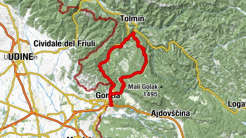 Kanalski Lom-Log-Avče-Kanal-Plave-po kolesarski do Vrtojbe-Ravnica-Čepovan-Zg.Lokovec-Kanalski Lom