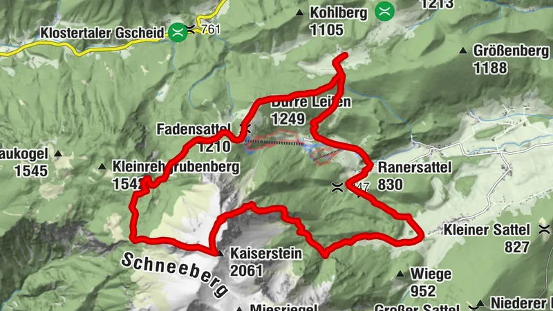 Losenheim-Ranersattel-Nandlgrat-Schaurstein-Edelweißhütte-Maumauwiese-