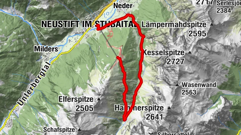 Elfer Gipfel, gespaltener Stein, Rinnistal, Neustift im Stubaital, Tirol/Österreich