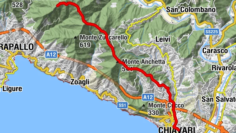 Rapallo Santuario Monteallegeo to Chiavari