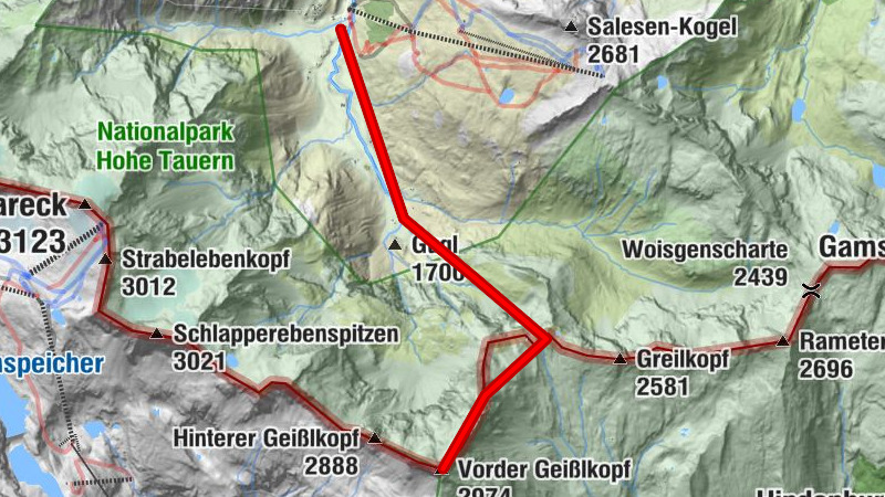 Gasteinertal:Auf den vorderen Geiselkopf