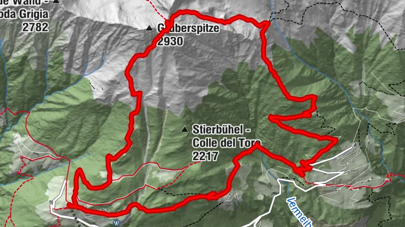 Vermoispitze von St. Martin im Kofel zurück über Trumser Alm
