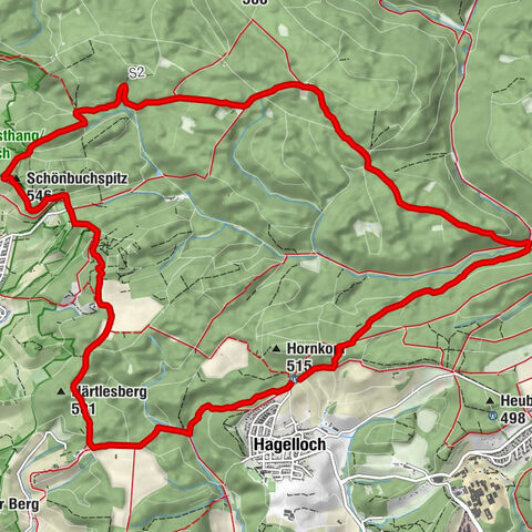 Härtlesberg, Schönbuchspitz und schmale Pfade Hagelloch bei Tübingen