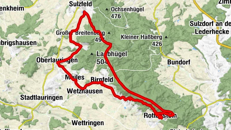 E-MTB Tour v.Rottenstein, auf dem Rennweg  durch die Haßberge