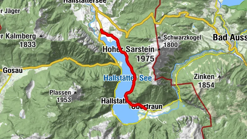 Sentier de la rive est au lac Hallstatt