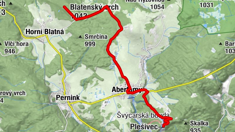 Stoneman Miriquidi Section Blatensky vrch (Montagne de la plaque) Plesivec (Montagne de la plaque)