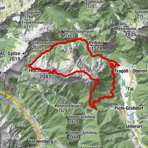 Über den „Hochturm 2080m“ mit Blick auf den Grünen See - Rundwanderweg - Oberort