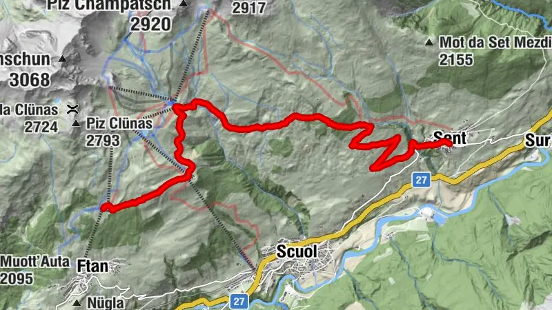 Via Engiadina étape 10 : Prui – Sent [SchweizMobil n° 87]