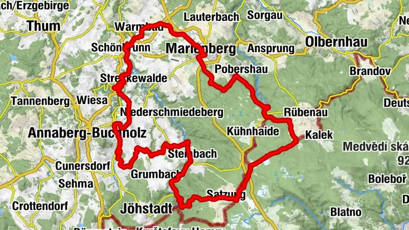 RR ERZ T14 De Marienberg à la crête des Monts Métallifères en passant par la région des thermes
