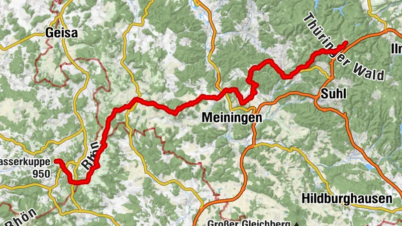 Randonnée - chemin Rhön-Rennsteig - Forêt de Thuringe