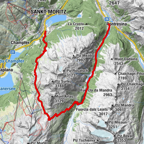 Pontresina nach Fuorcla Surlj