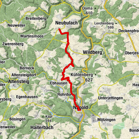 Voyage à pied "Gäu rencontre la Forêt-Noire" : Nagold - Oberhaugstett