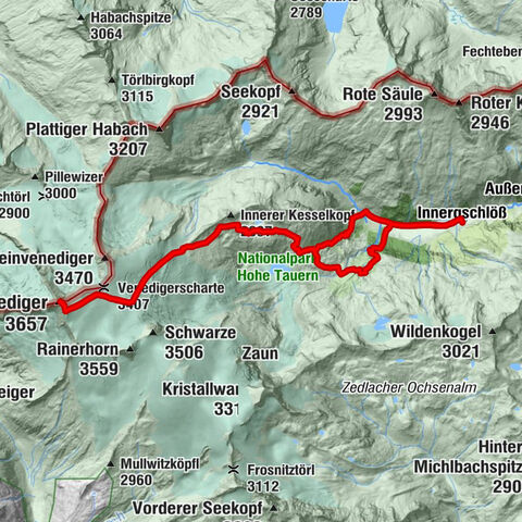 Großvenediger 3.662m - Zustieg aus dem Gschlösstal - von Osten