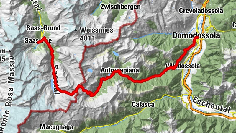 Chemin de pèlerinage haut-alpin Domodossola - Saas-Fee