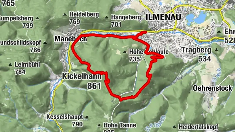 Parcours de Nordic Walking noir - Ilmenau