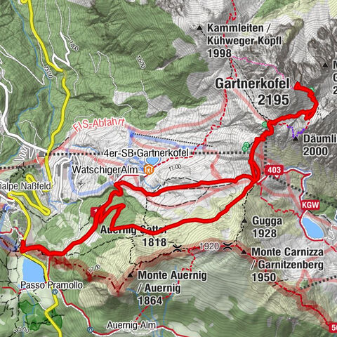 Nassfeld Grenze - Gartnerkofel
