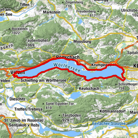 Parcours autour du lac Wörthersee